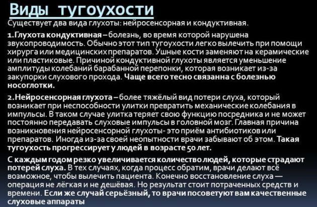Разновидности тугоухости