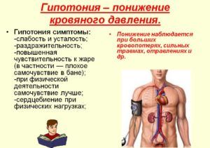 Симптомы гипотонии