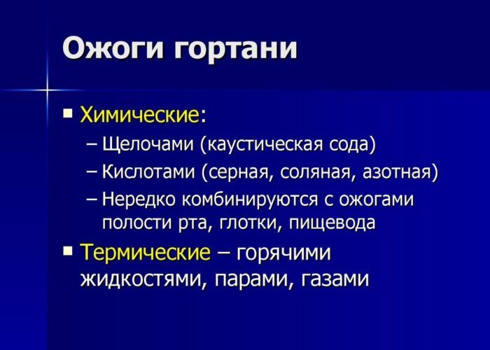 Ожог горла