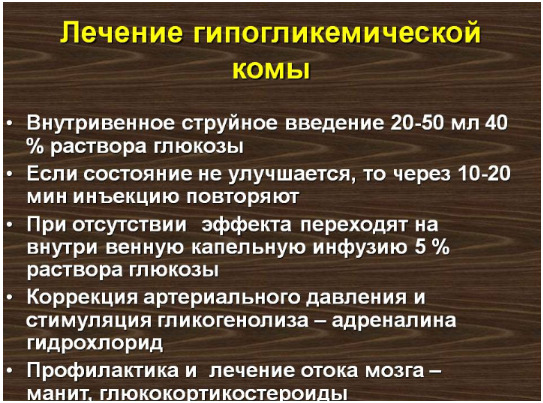 Лечение гипогликемической комы